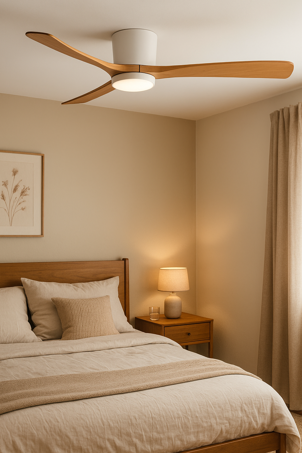 Nordic Ceiling Fan with Remote & LED Light