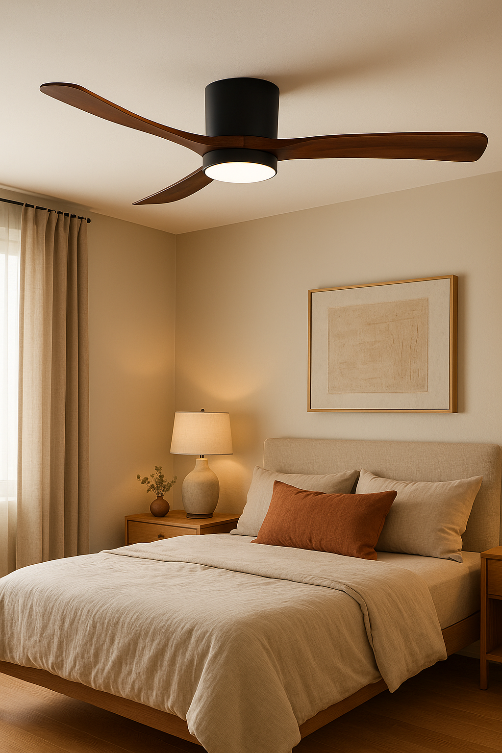 Nordic Ceiling Fan with Remote & LED Light