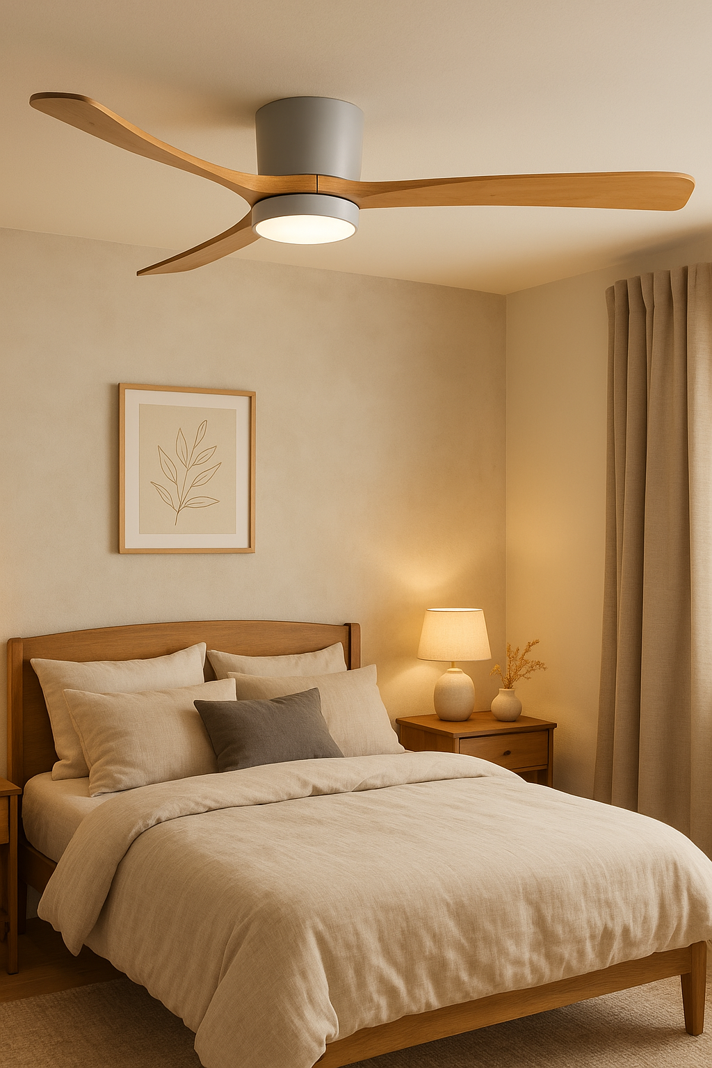 Nordic Ceiling Fan with Remote & LED Light