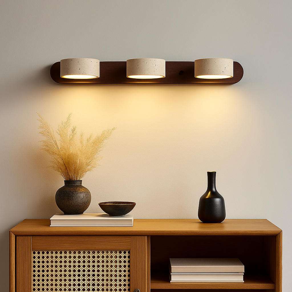 Rotatable Wall Light with Wooden Base