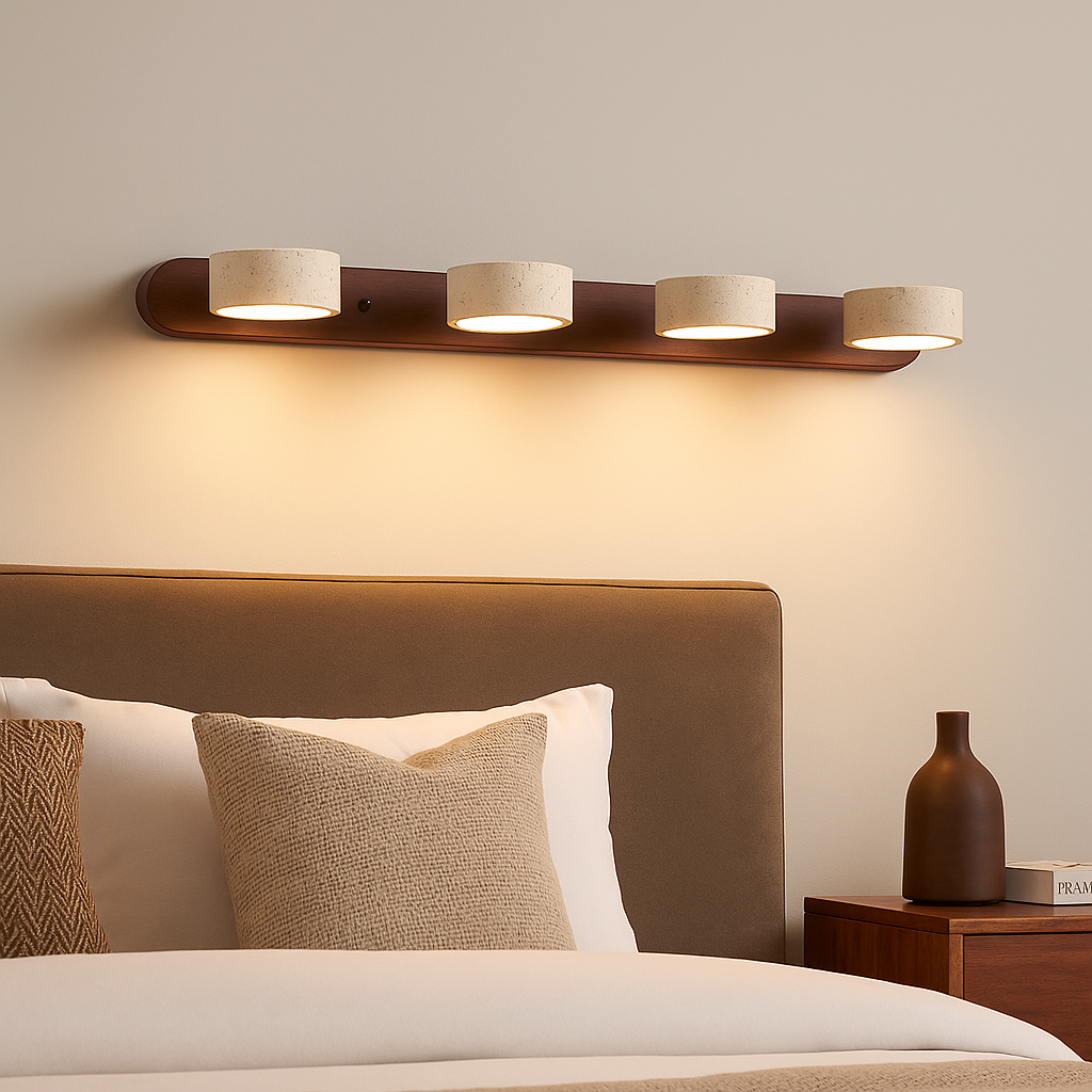 Rotatable Wall Light with Wooden Base