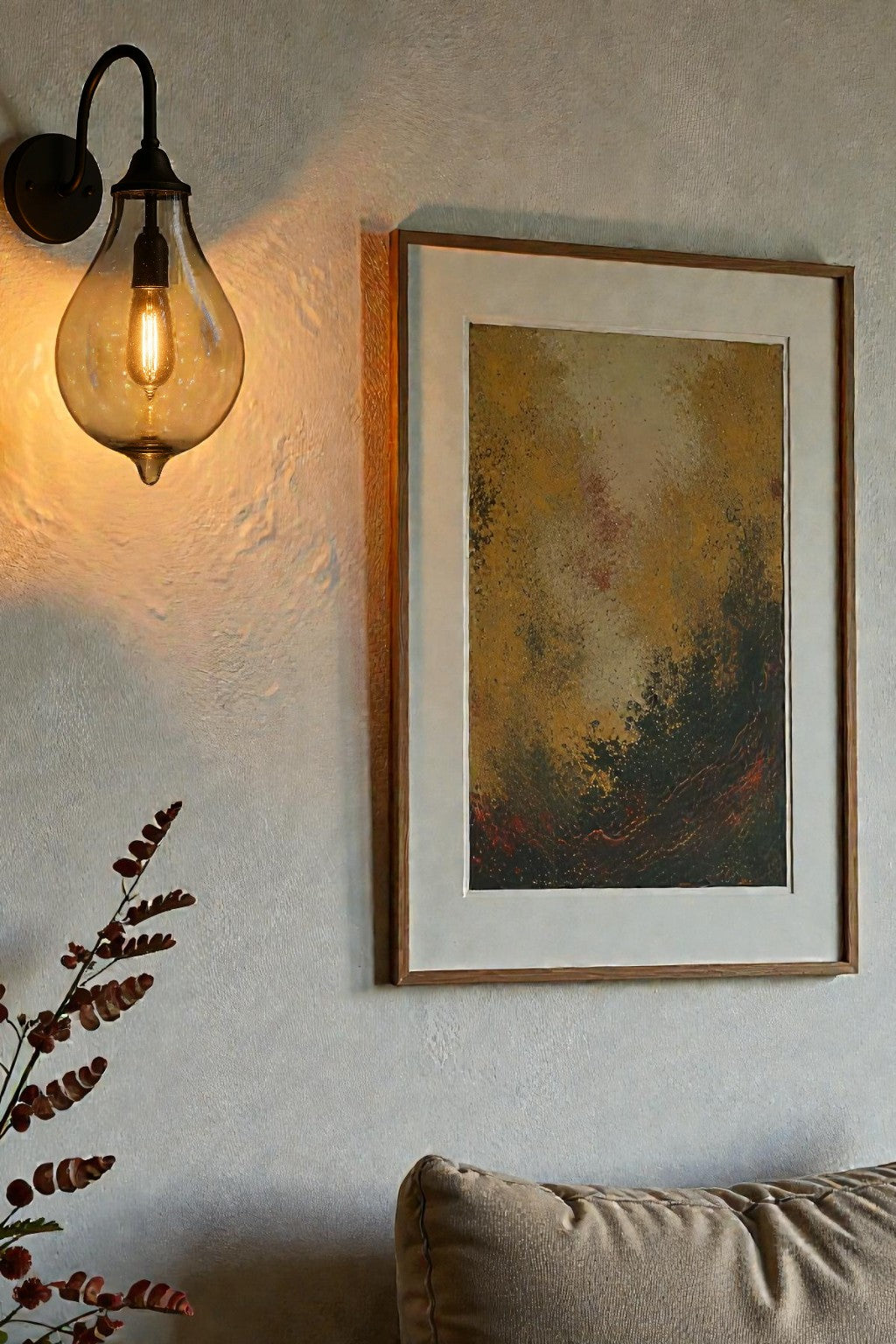 Art Glass Wall Sconce Light