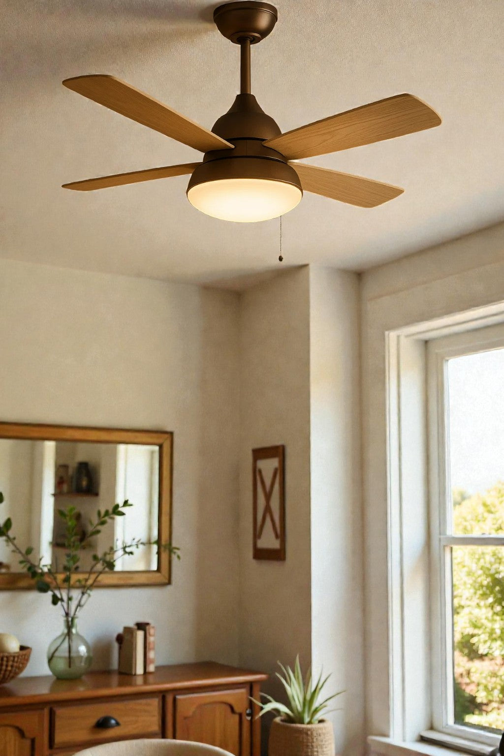 Nordic Ceiling Fan with Remote & LED Light